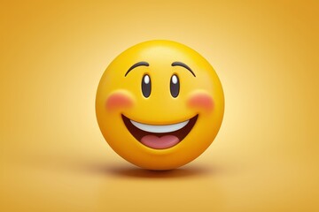 Fototapeta premium yellow smiley face with open mouth and wide open mouth