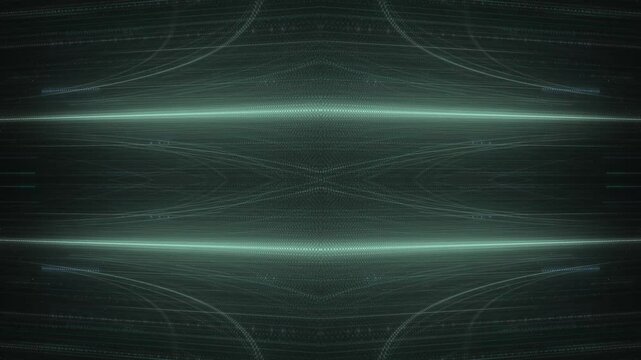leuchtende Lichtpunkte bewegen sich langsam Richtung Zentrum, digitaler Datentransfer, Licht, Internet, Energie, Datenfluss, Internet, Geschwindigkeit, Wandel, Austausch, Algorithmus, t&uuml;rkis