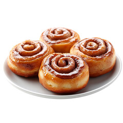Fototapeta premium Cinnamon Buns with Icing Glaze on Top.