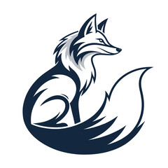 Naklejka premium fox mascot head logo on the white background