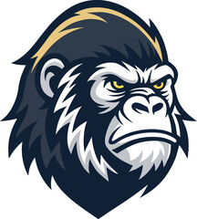 angry gorilla head logo mascot on the white background