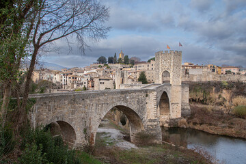 Old entrance to Rupit, a beautiful medieval village in Spain