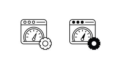 Site Speed Optimization icon design with white background stock illustration