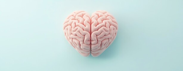 Heart-shaped brain symbolizing love and intelligence.