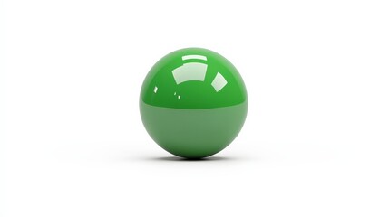 Glossy Green Sphere on a White Background for Abstract Design