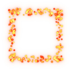 Glittering flower' particle frame. 3d rendering.	
