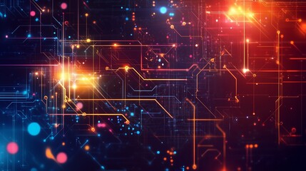 Obraz premium Futuristic abstract background with neon technology