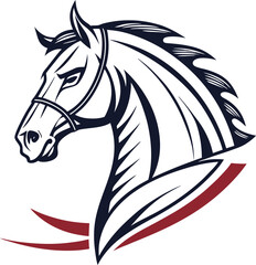 Fototapeta premium angry horse mustang head logo on the white background
