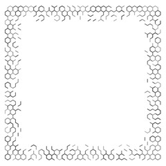 Gray hexagon grid frame background.	