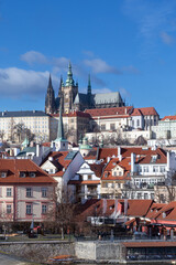 Obraz premium Medieval castle in the middle of the city in Prague