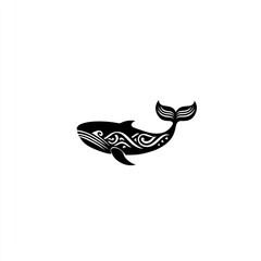 Obraz premium Ornate Whale Design Black And White Illustration