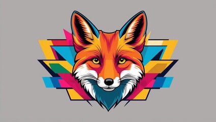 Obraz premium Colorful fox abstract illustration vector t-shirt design