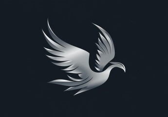 Obraz premium Silver Bird in Flight Majestic Wings Soaring