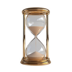 A beautiful gold colored hourglass with sand in it