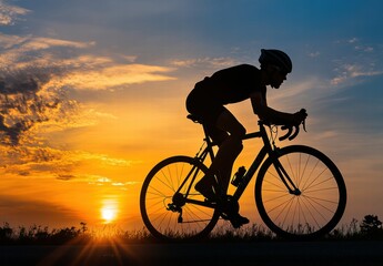 Fototapeta premium silhouette of a cyclist