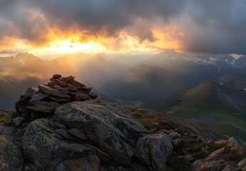 sunset in the mountains