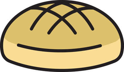 Rustic Bread Filled Line Icon