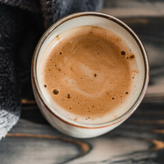 Sanft beleuchteter Kaffee-Moment mit weichen Farben