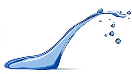 Dynamic Water Splash with Droplets in Artistic Blue Design