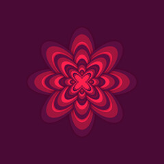 Red and purple layered floral pattern