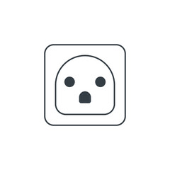 Electrical outlet icon symbol vector illustration isolated on white background