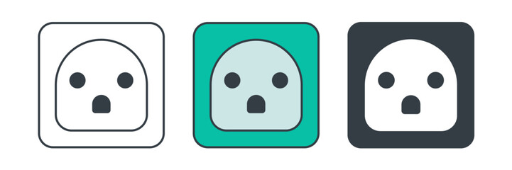 Electrical outlet icon symbol vector illustration isolated on white background