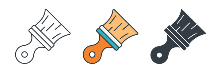 Paintbrush icon symbol vector illustration isolated on white background