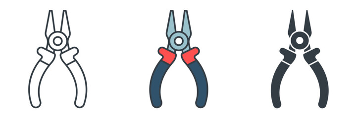 Pliers icon symbol vector illustration isolated on white background