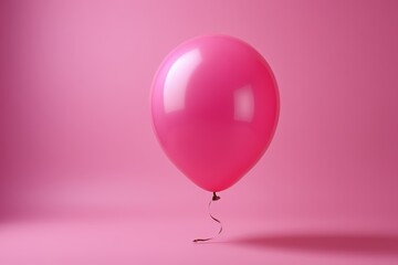 a close up of a pink balloon with a string attached