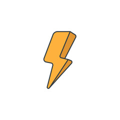 Bolt. Lightning, electric power icon symbol vector illustration isolated on white background