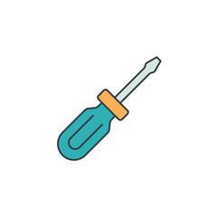 Screwdriver icon symbol vector illustration isolated on white background