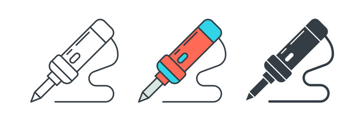 Soldering Iron icon symbol vector illustration isolated on white background
