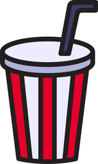 Cinema Drink Filled Line Icon
