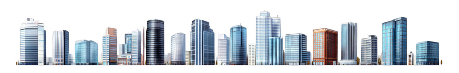 Fototapeta premium Modern City Skyline with Skyscrapers