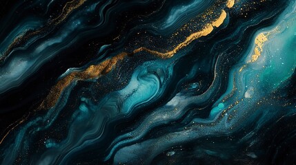Dark abstract gradient with black and teal hues, softly glowing and blending, evoking a mysterious and futuristic aesthetic