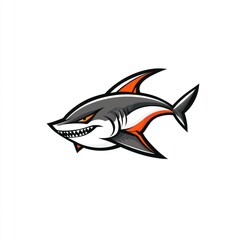 Obraz premium Aggressive Cartoon Shark Design Illustration