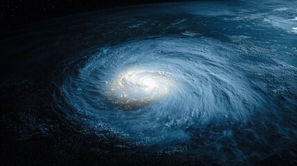 Stunning Aerial View of a Spiraling Hurricane Over Earth’s Surface