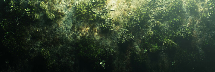 Obraz premium Lush green moss wall texture with velvety surface for design and decor