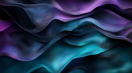 Obraz premium Dark cosmic-inspired gradient with teal and purple hues, softly glowing with blurred edges, evoking a space-like ambiance