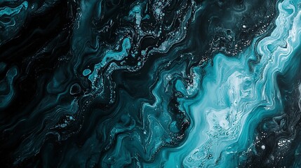 Dark teal and black abstract gradient, softly glowing and blending, evoking a mysterious and moody ambiance