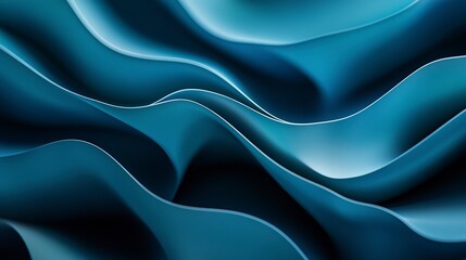 Obraz premium Dark teal and blue abstract gradient with smooth blurred edges, creating a futuristic and calming ambiance