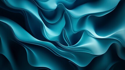 Obraz premium Dark teal and blue abstract gradient with smooth blurred edges, creating a futuristic and calming ambiance