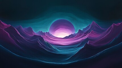 Dark teal and purple cosmic gradient, softly glowing with a futuristic and mysterious ambiance