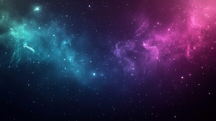 Deep cosmic gradient with glowing teal and purple hues, evoking a futuristic and mysterious ambiance