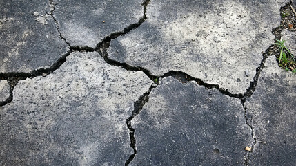 Obraz premium Detailed texture of cracked shabby concrete floor for background and design