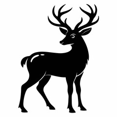 Deer black silhouette vector illustration design