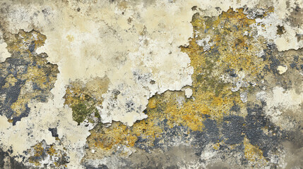 Fototapeta premium Weathered stone texture with moss and peeling surface for rustic design