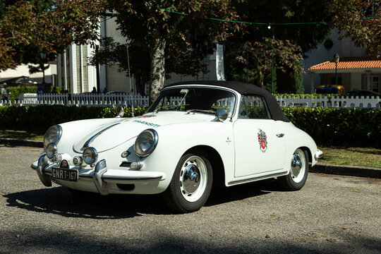 Caramulo, Portugal - 04 September 2021: Porsche 356 Cabriolet from the portuguese police GNR