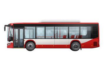 red bus isolated on white background