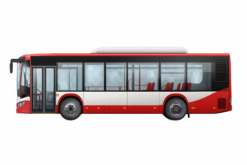 red bus isolated on white background